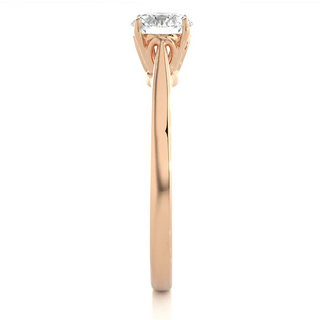 0.75 Carat Round Moissanite Solitaire Engagement Ring in Rose Gold