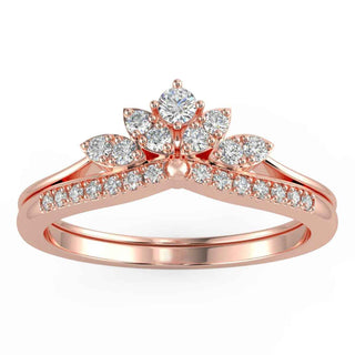 0.80 Carat Curved Round Cut Moissanite Ring In White Gold