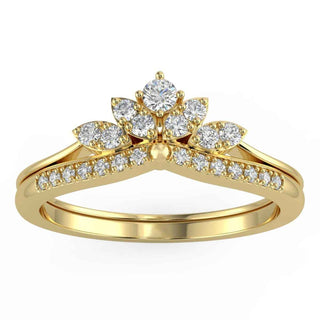 0.80 Carat Curved Round Cut Moissanite Ring In White Gold