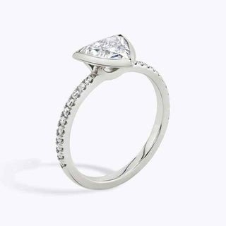 1.20 Carat Trillion Cut Bezel Set Moissanite Ring in White Gold