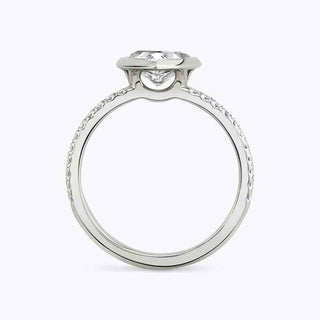 1.20 Carat Trillion Cut Bezel Set Moissanite Ring in White Gold