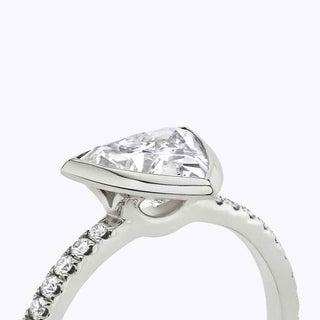 1.20 Carat Trillion Cut Bezel Set Moissanite Ring in White Gold