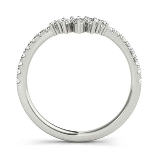 1.30 Carat Curved Round Moissanite Wedding Ring In White Gold