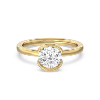 1 Carat Round Cut Moissanite Solitaire Engagement Ring In White Gold