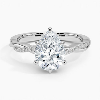 1.50 Ct Pear Cut Moissanite Twisted Engagement Ring in Rose Gold
