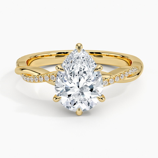 1.50 Ct Pear Cut Moissanite Twisted Engagement Ring in Rose Gold