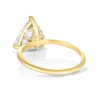 1.50 Carat Trillion Cut Hidden Halo Moissanite Ring in Yellow Gold