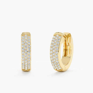 1 Carat Round Moissanite Hoop Earrings In White Gold