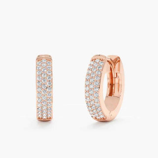 1 Carat Round Moissanite Hoop Earrings In White Gold