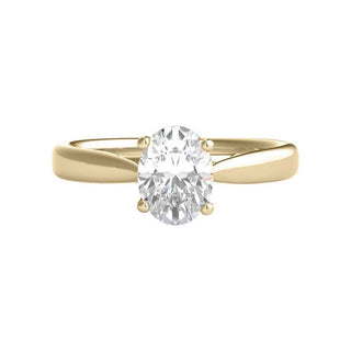 1 Carat Oval Shape Moissanite Solitaire Engagement Ring in White Gold