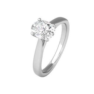 1 Carat Oval Shape Moissanite Solitaire Engagement Ring in White Gold