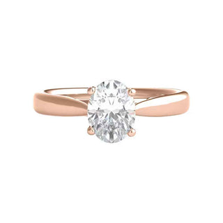 1 Carat Oval Shape Moissanite Solitaire Engagement Ring in White Gold