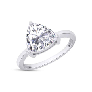 2.40 Carat Trillion Cut Moissanite Bridal Set Ring In White Gold