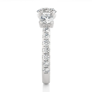 2.50 Ct Round Cut Trellis Prong Moissanite Engagement Ring in Silver