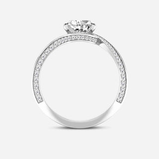 2.50 Carat Pear Shaped Moissanite Bypass Engagement Ring in White Gold