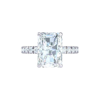 2.50 Carat Radiant Cut Moissanite Hidden Halo Ring In White Gold