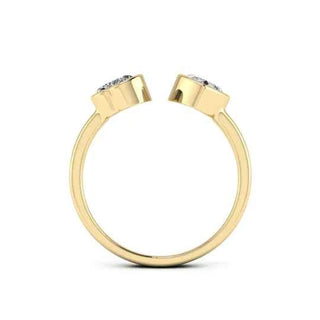2 Carat Heart Shaped Moissanite Toi Et Moi Engagement Ring in White Gold