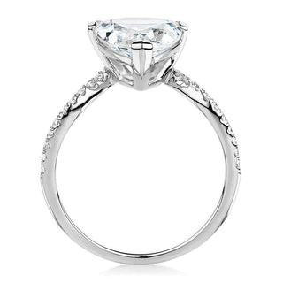 2 Carat Trillion Shape Moissanite Curved Engagement Ring in White Gold