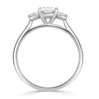 2 Carat Radiant Cut Three Stone Moissanite Ring in White Gold