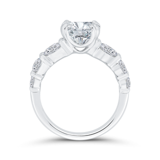 3.3 Carat Oval Cut 7 Stone Moissanite Ring in White Gold