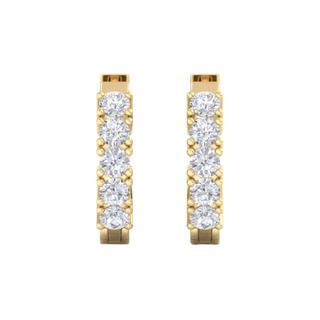0.80 Carat Round Shaped 5 Stone Moissanite Hoop Earring for Men's