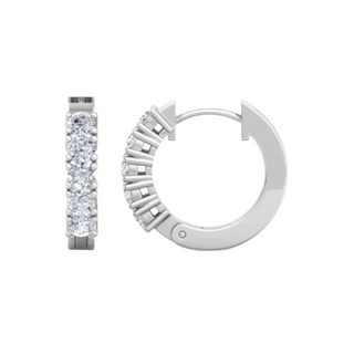0.80 Carat Round Shaped 5 Stone Moissanite Hoop Earring for Men's