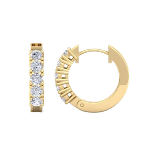 0.80 Carat Round Shaped 5 Stone Moissanite Hoop Earring for Men's