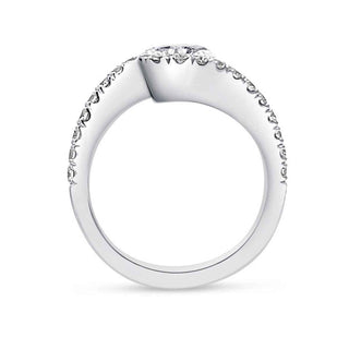 1.30-Carat Round Cut Moissanite Bypass Engagement Ring In White Gold