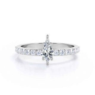 1.20 Carat Kite Shape Moissanite Engagement Ring In White Gold