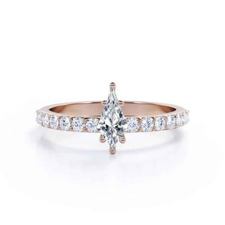1.20 Carat Kite Shape Moissanite Engagement Ring In White Gold