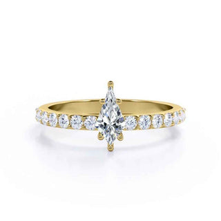 1.20 Carat Kite Shape Moissanite Engagement Ring In White Gold