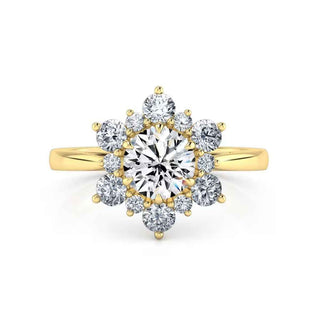 1.70 Carat Moissanite Floral Engagement Ring In White Gold