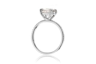 2 Carat Oval Shaped Moissanite Ring with Accent in White Gold