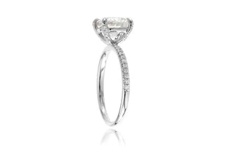 2 Carat Oval Shaped Moissanite Ring with Accent in White Gold