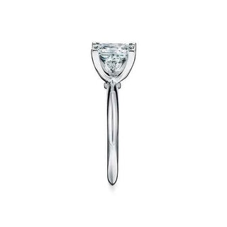 1 Carat Princess Cut Solitaire v Prong Moissanite Ring in White Gold