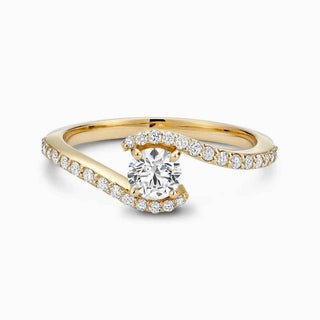 1.20 Carat Round Shape Moissanite Engagement Ring In White Gold