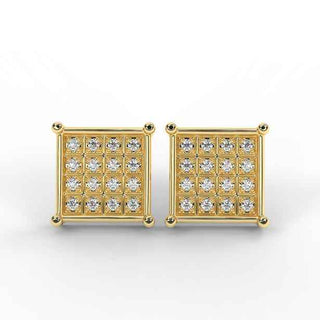 0.50 Carat Round Cut Moissanite Square Stud Earrings for Unisex