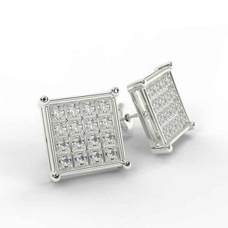 0.50 Carat Round Cut Moissanite Square Stud Earrings for Unisex