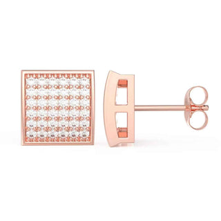 0.50 Ct Round Cut Moissanite Square Stud Earrings For Unisex