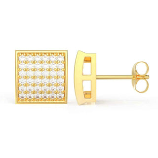 0.50 Ct Round Cut Moissanite Square Stud Earrings For Unisex