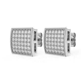 0.50 Ct Round Cut Moissanite Square Stud Earrings For Unisex