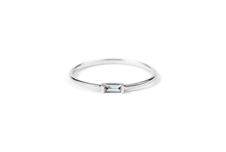 1 Carat Baguette Cut Solitaire Moissanite Ring in White Gold