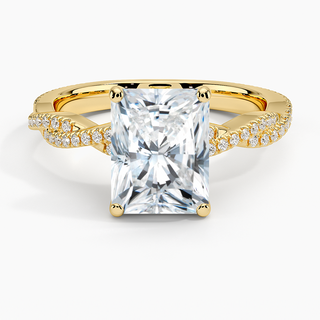 2 Carat Radiant Cut Criss Cross Moissanite Ring in White Gold