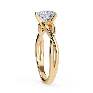 1 Carat Heart Cut Twisted Solitaire Moissanite Ring in Rose Gold