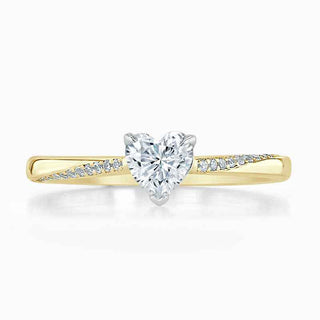 1.60 Carat Heart Shape Moissanite Cathedral Ring in Rose Gold