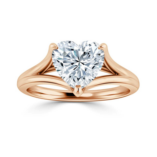 1.5 Carat Heart Cut Solitaire Moissanite Ring in White Gold