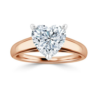 1.50 Carat Heart Shape Moissanite Solitaire Ring in Rose Gold