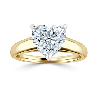 1.50 Carat Heart Shape Moissanite Solitaire Ring in Rose Gold