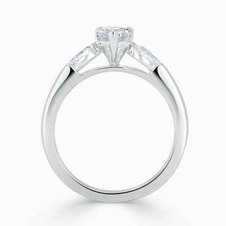 1.80 Ct Heart Shape Moissanite Three Stone Ring in White Gold