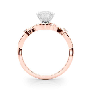 1 Carat Heart Shape Three Stone Twisted Moissanite Ring in Rose Gold